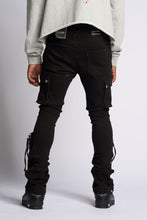 Load image into Gallery viewer, PHEELINGS PHEELING ALONE STACK CARGO DENIM (JET BLACK)
