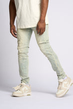 Load image into Gallery viewer, PHEELINGS LOVE IS PAIN EMBOSSED SKINNY DENIM (LIGHT BLUE/SAND)