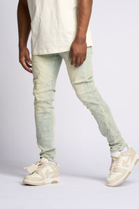 PHEELINGS LOVE IS PAIN EMBOSSED SKINNY DENIM (LIGHT BLUE/SAND)
