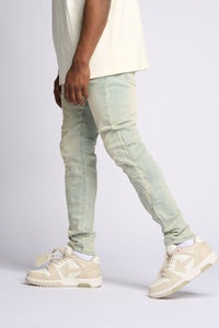 PHEELINGS LOVE IS PAIN EMBOSSED SKINNY DENIM (LIGHT BLUE/SAND)