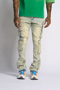 PHEELINGS GRAVATUS STACK CARGO DENIM (SAND/LIGHT BLUE)