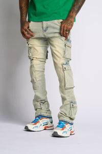 PHEELINGS GRAVATUS STACK CARGO DENIM (SAND/LIGHT BLUE)