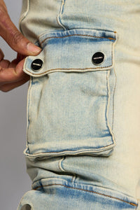 PHEELINGS GRAVATUS STACK CARGO DENIM (SAND/LIGHT BLUE)