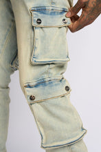 Load image into Gallery viewer, PHEELINGS GRAVATUS STACK CARGO DENIM (SAND/LIGHT BLUE)