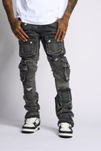 Load image into Gallery viewer, PHEELINGS JOURNEY TO GREATNESS FLARE STACK DENIM (BLACK)
