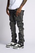 Load image into Gallery viewer, PHEELINGS JOURNEY TO GREATNESS FLARE STACK DENIM (BLACK)