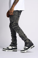 Load image into Gallery viewer, PHEELINGS JOURNEY TO GREATNESS FLARE STACK DENIM (BLACK)
