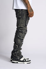 Load image into Gallery viewer, PHEELINGS JOURNEY TO GREATNESS FLARE STACK DENIM (BLACK)