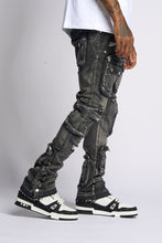 Load image into Gallery viewer, PHEELINGS JOURNEY TO GREATNESS FLARE STACK DENIM (BLACK)