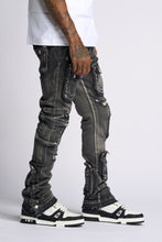 Load image into Gallery viewer, PHEELINGS JOURNEY TO GREATNESS FLARE STACK DENIM (BLACK)