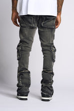 Load image into Gallery viewer, PHEELINGS JOURNEY TO GREATNESS FLARE STACK DENIM (BLACK)