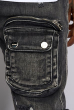 Load image into Gallery viewer, PHEELINGS JOURNEY TO GREATNESS FLARE STACK DENIM (BLACK)