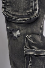 Load image into Gallery viewer, PHEELINGS JOURNEY TO GREATNESS FLARE STACK DENIM (BLACK)