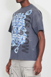 First Row WASHED HUMANITY FIRST CHAIN TEE (GREY)