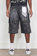 Load image into Gallery viewer, First Row WASHED MULTI CARGO DENIM JORTS
