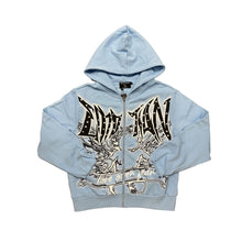 Load image into Gallery viewer, MIXED EMOTIONS Graffiti Zipper Hoodie (Blue)