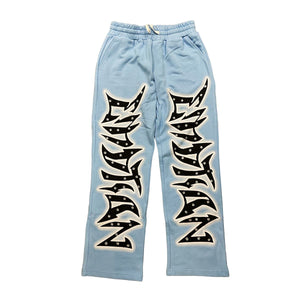 MIXED EMOTIONS Blue Graffiti Pants (Blue)