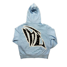 Load image into Gallery viewer, MIXED EMOTIONS Graffiti Zipper Hoodie (Blue)
