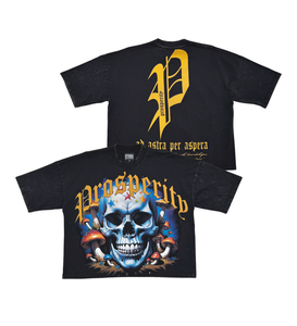 Stray wide & crop fit tshirt (Black)