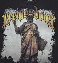 Load image into Gallery viewer, Stray wide &amp; crop fit w/ 3/4 sleeve tshirt (Black)