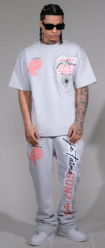 Gunzinii tshirt pant set (LIGHT GREY)