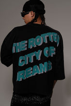 Load image into Gallery viewer, Stray wide &amp; crop fit w/ 3/4 sleeve tshirt (Black)