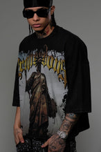 Load image into Gallery viewer, Stray wide &amp; crop fit w/ 3/4 sleeve tshirt (Black)