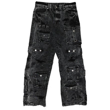 Load image into Gallery viewer, First Row WASHED MULTI CARGO DENIM Y2K PANTS