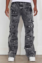 Load image into Gallery viewer, First Row WASHED MULTI CARGO DENIM Y2K PANTS