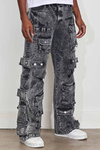 Load image into Gallery viewer, First Row WASHED MULTI CARGO DENIM Y2K PANTS