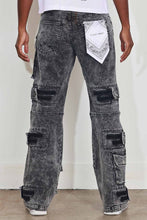 Load image into Gallery viewer, First Row WASHED MULTI CARGO DENIM Y2K PANTS