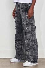 Load image into Gallery viewer, First Row WASHED MULTI CARGO DENIM Y2K PANTS