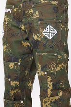 Load image into Gallery viewer, GUAPI Camo Pockets Flared Denim (Camo)