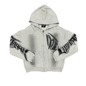 MIXED EMOTIONS Grey Faded Hoodie