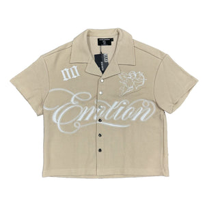 Mixed Emotions Black Signature Button Up (Cream)