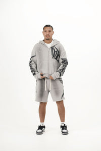 MIXED EMOTIONS Grey Faded Hoodie