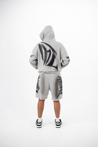 MIXED EMOTIONS Grey Faded Hoodie
