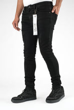 Load image into Gallery viewer, DZTR SUPER STRETCH DENIM - SLIM FIT - JET BLACK RIPS