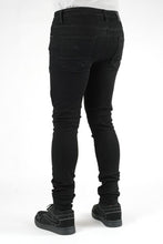 Load image into Gallery viewer, DZTR SUPER STRETCH DENIM - SLIM FIT - JET BLACK RIPS
