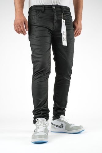 DZTR BLACK WAX STRETCH PANTS