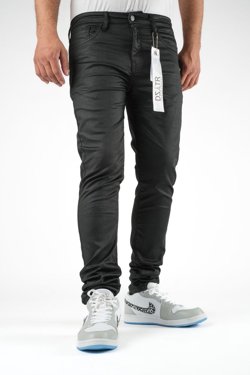 DZTR BLACK WAX STRETCH PANTS