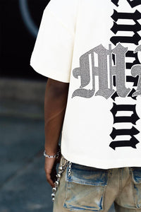 MIXED EMOTIONS White Angel Rhinestone Tee