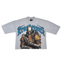 Load image into Gallery viewer, Stray wide &amp; crop fit w/ 3/4 sleeve tshirt (GREY)