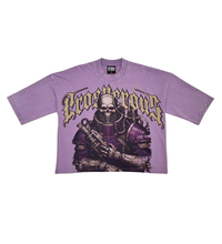 Load image into Gallery viewer, Stray wide &amp; crop fit w/ 3/4 sleeve tshirt (PURPLE)