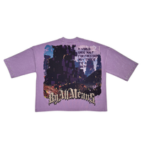 Load image into Gallery viewer, Stray wide &amp; crop fit w/ 3/4 sleeve tshirt (PURPLE)