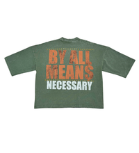 Load image into Gallery viewer, Stray wide &amp; crop fit w/ 3/4 sleeve tshirt (DARK GREEN)