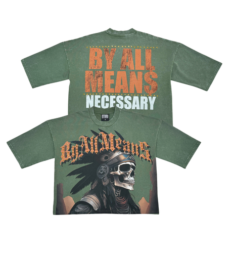 Stray wide & crop fit w/ 3/4 sleeve tshirt (DARK GREEN)