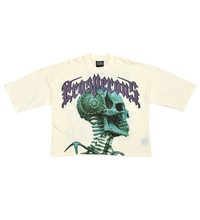 Load image into Gallery viewer, Stray wide &amp; crop fit w/ 3/4 sleeve tshirt (CREAM)