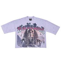 Load image into Gallery viewer, Stray wide &amp; crop fit w/ 3/4 sleeve tshirt (LILAC)