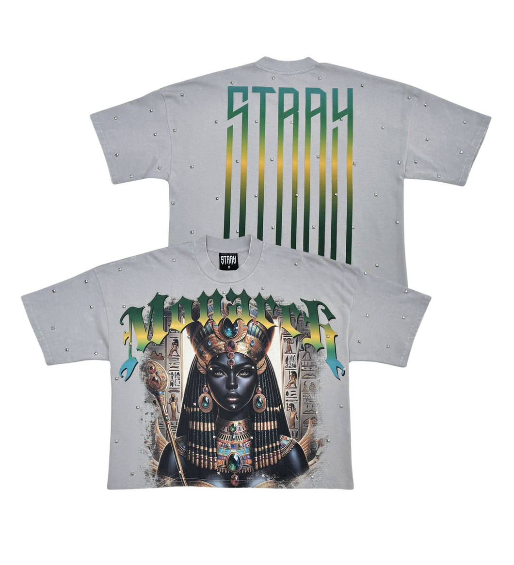 Stray wide & crop fit w/ 3/4 sleeve tshirt (Grey)